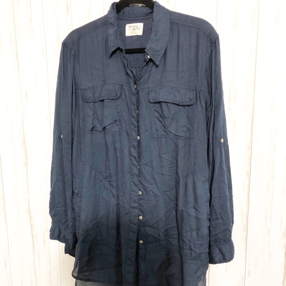 Anthropologie holding horses button tunic long s